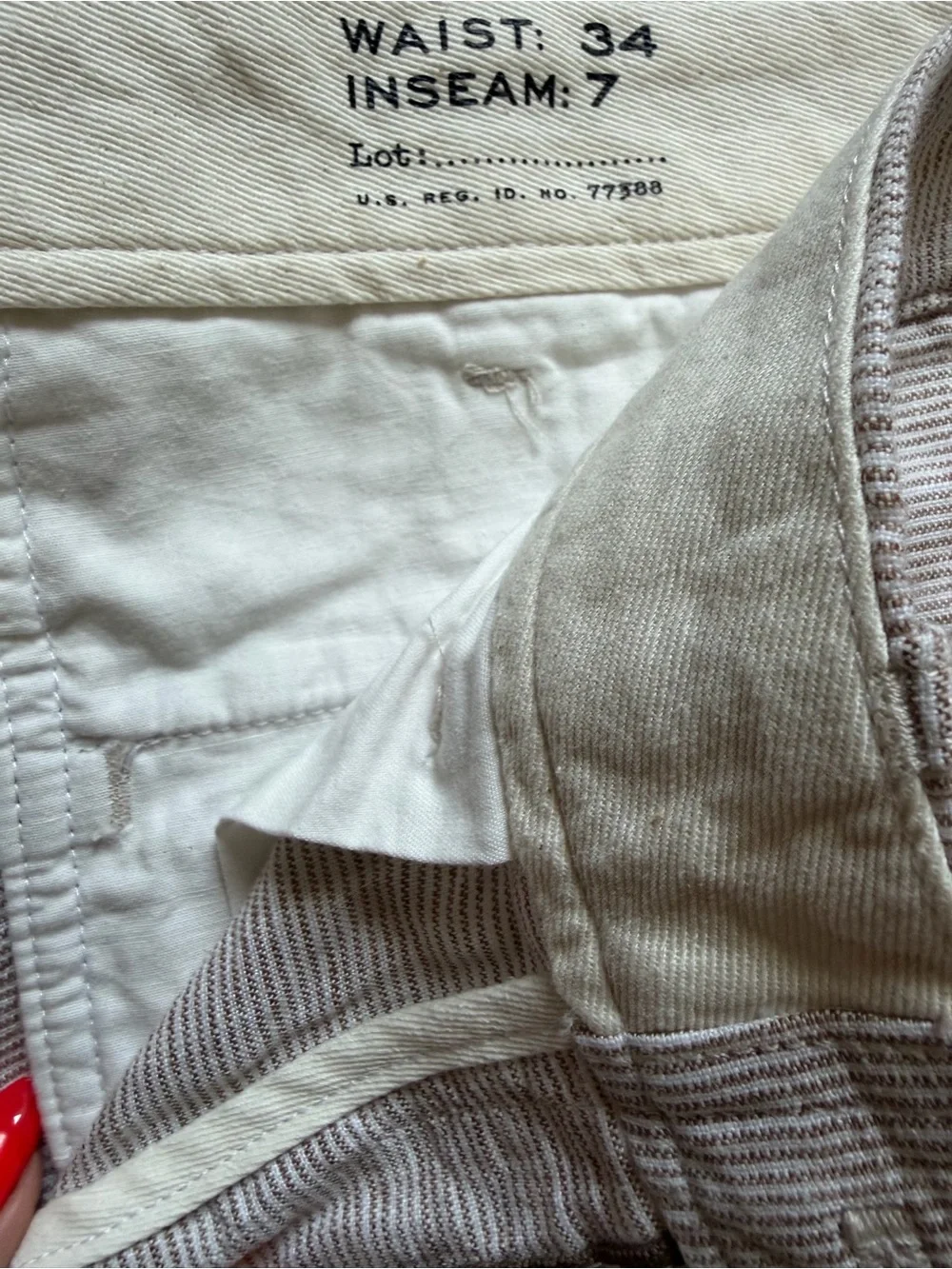 J. Crew Men's 100% Linen Light Beige Flat Front Shorts